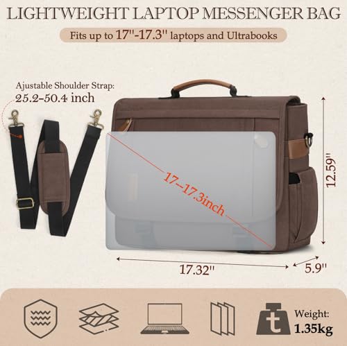 Maletín messenger para laptop de 17 pulgadas resistente al agua miniatura 3