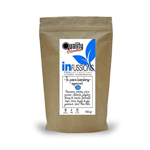 Tisanas Ayurvédicas. Té para Hombres Especial. Blend. Con manzana, rooibos, piña, citronela, jengibre, canela, pimienta rosa, clavo, chili, aloe vera, guaraná, bayas de goji. 100 g.