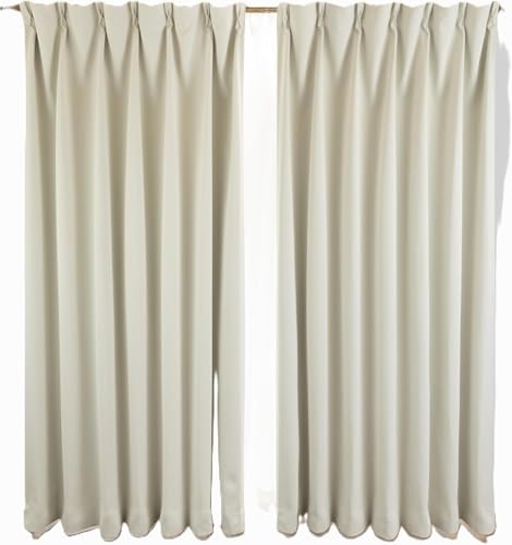 ユニベール 1級遮光 防炎 節電 省エネ 断熱 保温 無地 寝室 リビング カーテン 幅100cm×丈130cm スカイブルー/ダークグレー/ミルクティー色 1枚入り (ミルクティー色(1枚入り)(100*130cm))