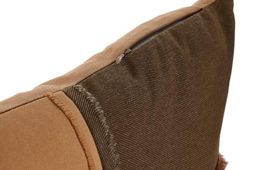 Coussin coton 45x45 moutarde housse patchwork 420g deco canape chambre
