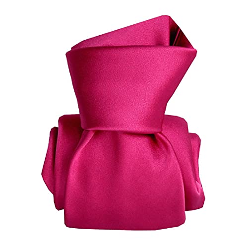 Cravate en soie rose rubis unie satin Segni Et Disegni pour un costume de mariage élégant
