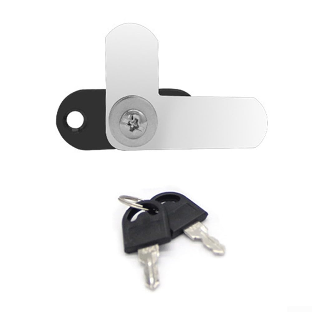 16mm Black Double Door 7-Shaped File Cabinet Lock - Zinc Alloy Mailbox Lock With Keys For Desk, Bookcase, Drawer