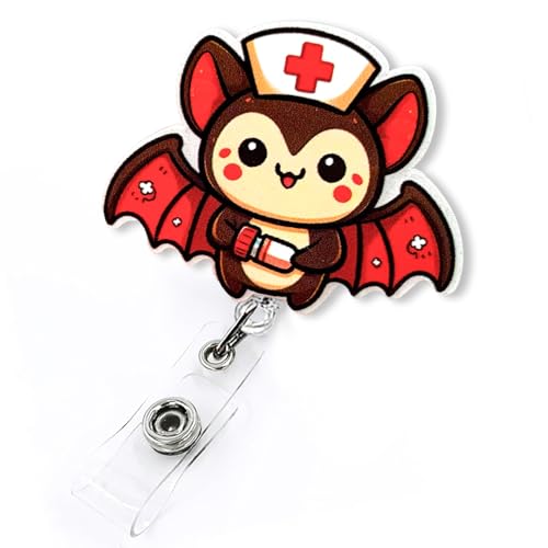 Licensed Vampire Funny Retractable Badge Reel, Cute Phlebotomy Nurse Badge ID Name Holder for Work, Phlebotomist Badge Reel with Swivel Alligator Clip, Phlebotomy Tech & IV Nurse Badge Gifts | Acrylic