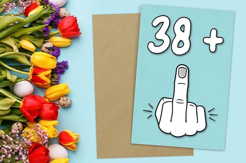 39th Birthday Card, 38 + 1, Funny Birthday Card for 39 Year Old Women or Men, 5x7 - Image 7