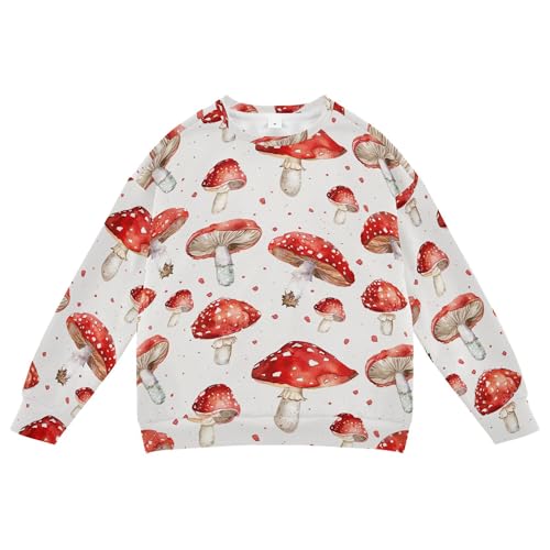 JUNZAN Red Mushrooms Little Boys Hoodie Sweatshirt Fleece Kids Hoodies Boys Camping 4T