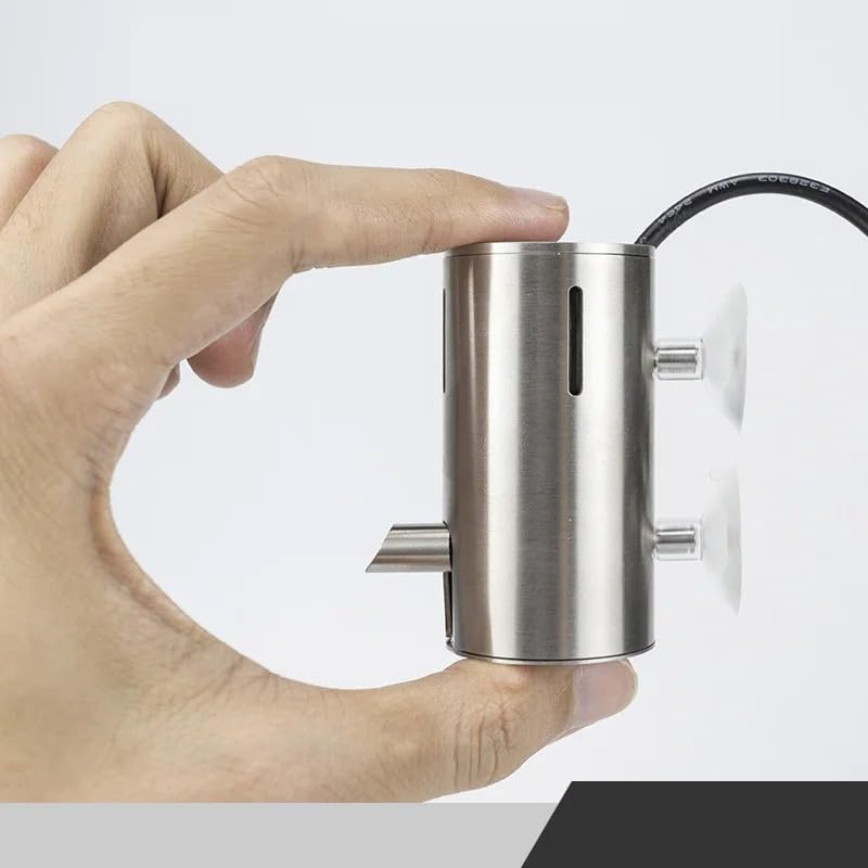 Mini Stainless Steel Surface Skimmer 2W 60L/H for Nano Aquarium - Ultra-Quiet Oil Film Remover for Freshwater Planted Fish Tanks