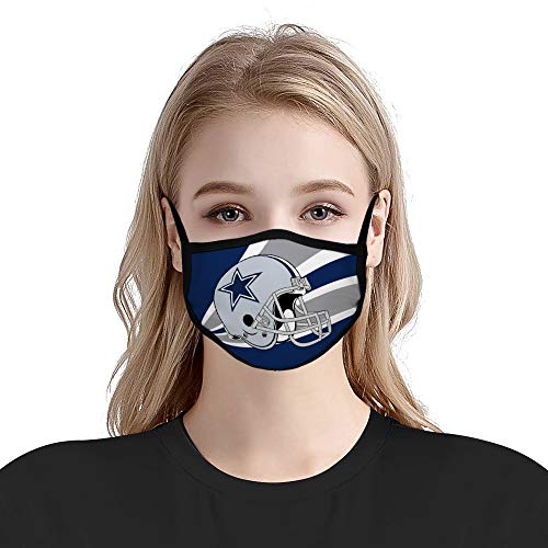 2PCS Football Team Logo Bandanas Face Mask Headwear Balaclava Face Cover Neck Gaiter for Outdoors, Sports
