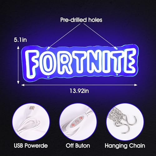 Image of Gamer Neon Sign, Shooting Game Neon Signs for Wall Decor - 10 Level Bright Blue LED Light, Gaming Room Decor for Teen Boys Gift Ideas, 16.93x5.07in Acrylic, USB Powered, Perfect Gifts for Game Fans