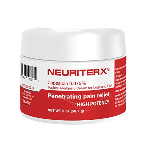 NeuriteRx® Capsaicin 0.075% Penetrating Pain Relief Cream - Topical Analgesic Cream for Legs and Feet (2oz.)