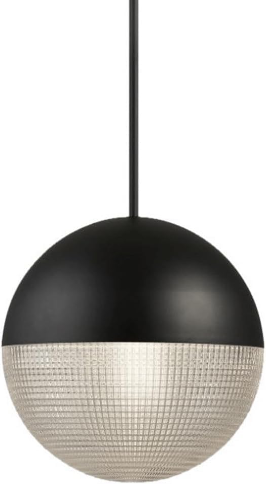 Suspension circulaire E27 et plafonnier LED encastré en métal noir