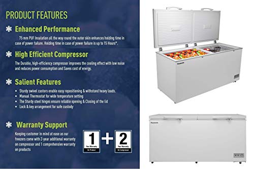 Image of Panasonic 500 L Double Door Deep Freezer (SCR-CH500H1A,White,Convertible)