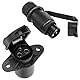 SPARKMOTO 3 Polig Traktor Stecker Steckdose 12V, nach DIN 9680,Wasserdicht Stecker 3 Polig und Steckdose 3 Polig,Für Traktor PKW RV LKW KFZ Anhänger Landmaschinen Stecker Steckdose(2 Mount Punkte A)