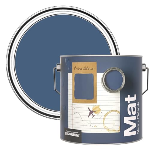 Rust-Oleum Peinture Mate Murs et Plafonds Bleue - Encre Bleue 2,5L