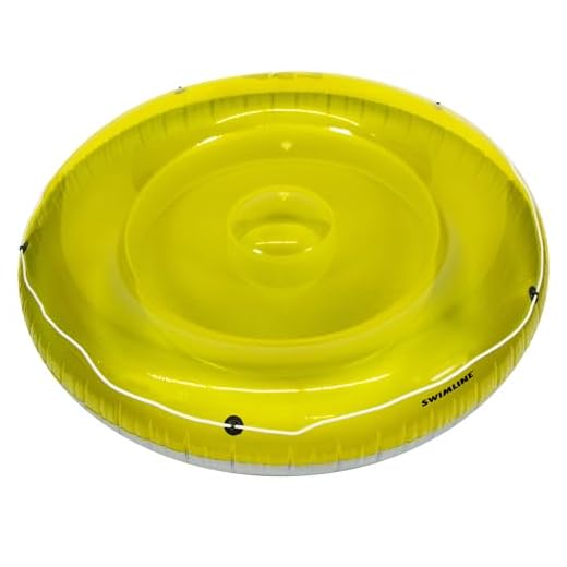 Swimline 9050 - 72" Swimming Pool SunTan Island Inflatable Lounger,Yellow and grey