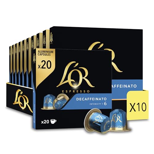 L'Or Espresso Café - 200 Capsules Decaffeinato Intensité 6 - compatibles Nespresso®* (lot de 10 x 20)