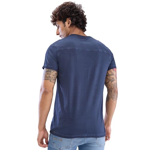 Image of Spykar Men's Comfort Fit Round Neck Half Sleeve Solid Casual T-Shirt