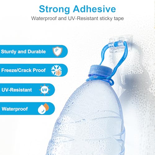 30 PCS Hooks for Outdoor String Lights, Heavy Duty Christmas Light Clips, Clear Adhesive Hooks for Hanging Rope Lights O - Additional View