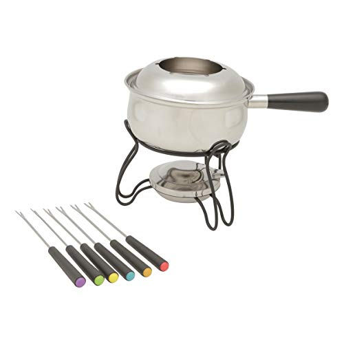 Aparelho de Fondue 10 Peças de Aço Inox Base de Metal Inox/Preto - Wolff