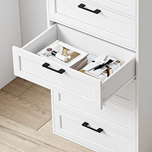 Botlog 6 Drawer Dresser, White Dresser For Bedroom, Tall Chest Of Drawers Modern, Wood Storage Drawer Chest For Living Room, Entryway (1) #TOP5