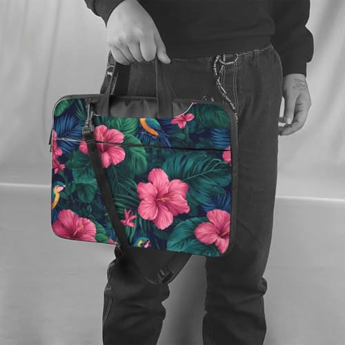 Bolso para laptop impermeable con hojas tropicales 14 pulg miniatura 2