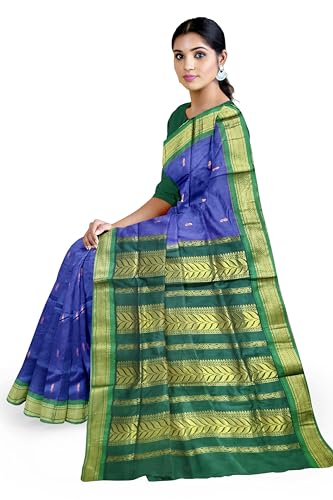 HerClozet green soft silk saree in soft silk – image 4