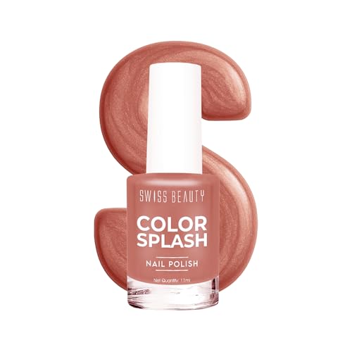 Image of Swiss Beauty Color Splash Nail Polish - Long-Lasting, Glossy - 11 ML, Bisque Cake