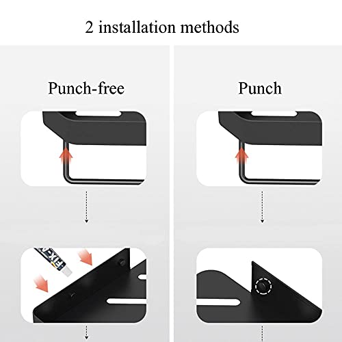 Estante de Ducha Estante de Ducha Adhesivo Estantes de Ducha de Esquina Sin perforación Espacio montado en la Pared Aluminio para Inodoro de baño-Black_A2 Tier