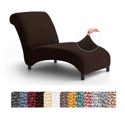 PAULATO BY GA.I.CO. PAULATO BY GA.I.CO. Stretch Chaise Lounge Slipcover 1-Piece Non-Slip – Soft Elastic Lounge Chair Covers – Furniture Protector Washable - Dark Brown (Without Armrest 24"-40" Wide) sold by Mamma Mia Covers - Amazon