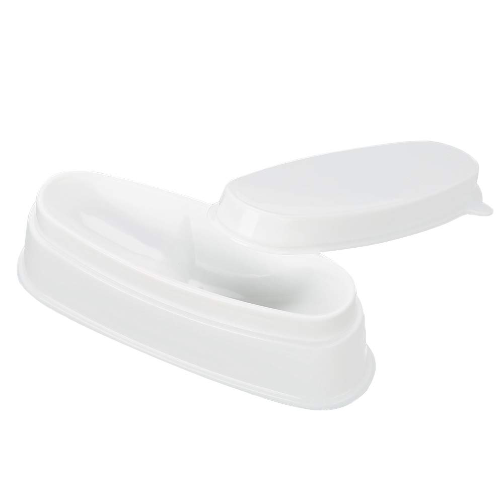 Portable White Nail Dipping Powder Tray - High-Quality ABS Material for Safe Manicure - Ergonomic Design with Non-Slip Base - Versatile for Round and Oval Nails - DIY Nail Art Tool