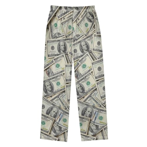 Boys Pajama Pants Dollar Bills Hundred Pajama Jogger Sleep Pants Lounge Pants S2