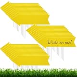 Queekay 30 Pack Blank Arrow Signs with Stakes 17 x 6 Inches Yard Sales Signs Wedding Directional This Way Yard Sale for Ceremony and Reception Wedding Birthday Party Decorations(Yellow)