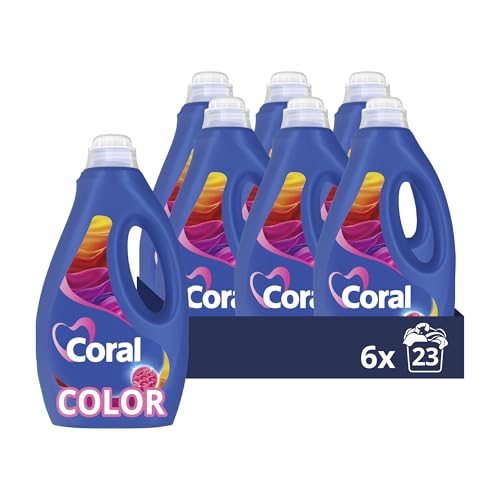 Coral Farbschutz Color Waschmittel Flüssigwaschmittel für Farben länger wie neu 6x 1,15L