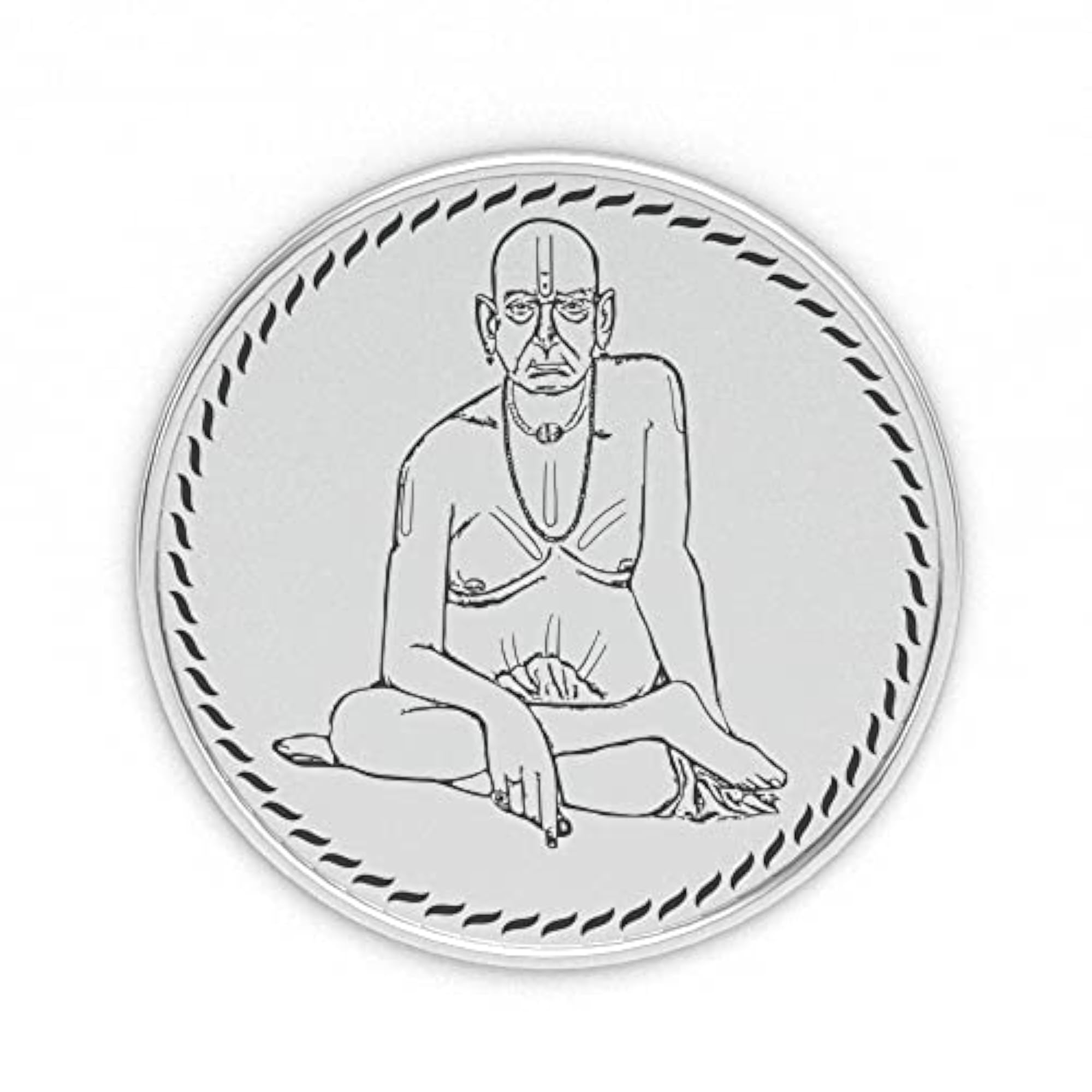 Jewels Swami Samarth 999 Pure Silver Coin, 10 Grams