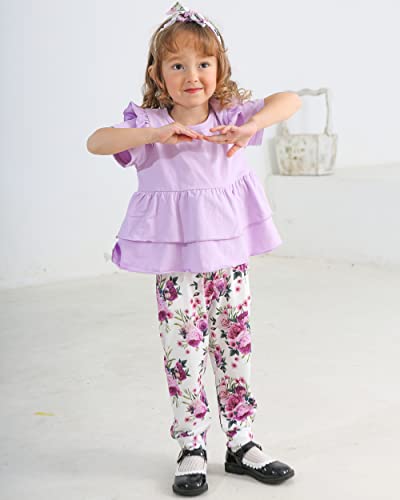 Baby Girl Clothes Outfit Toddler Infant Clothing Ruffle Top Pants Sets Gifts Outfits for Little Girls2