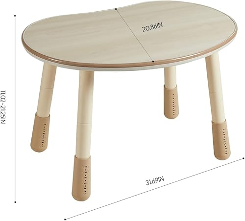 Miniatura 9 de DIOSHOME Children's Table, Height Adjustable Kids Dinner Table, Graffiti-Ready Kids Art Table. Suitable for Home & Kindergarten.