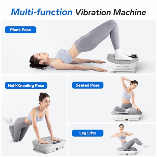 MERACH Vibration Plate Exercise Machine,Whole Body Workout Power Vibrate Fitness Platform Vibration Plate for Lymphatic Drainage,Motor Speed Control , Weight Loss & Shaping (Grey)