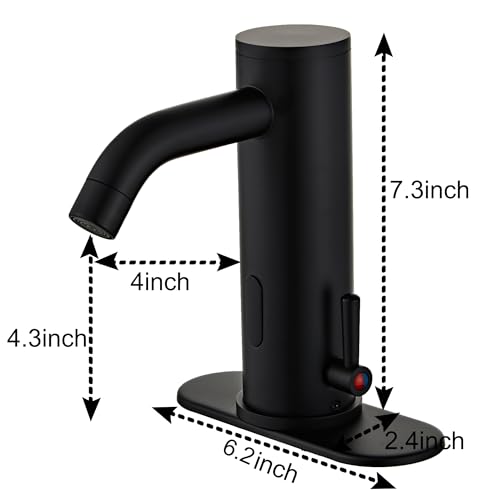 Grifo con sensor de movimiento para lavabo con barra de temperatura lateral 7