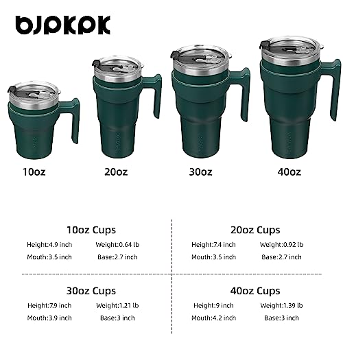 Image of BJPKPK 10 oz Mini Tumbler with Lid, Straw & Handle, Insulated Steel Cup