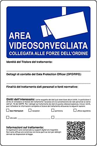Schild 20 x 30 cm Videoüberwachter Bereich mit den Stärken der Ordnung verbunden Cover