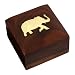 Wooden Jewelry Box for Bracelets Elephant Charm Gift for Her, 3x3x2 Inches