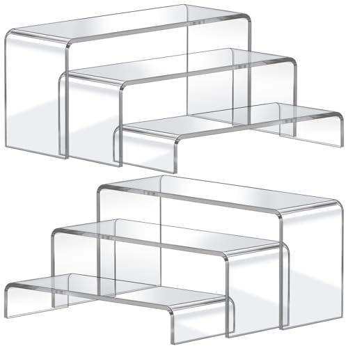 FUNFERY Acrylic Display Risers Set (3 Sizes) for Figures & Collectibles