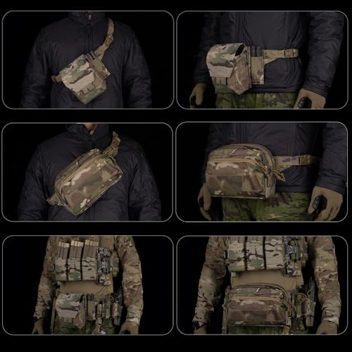 Panel modular MOLLE para fijar porta cargador y bolsas en cinturón 6