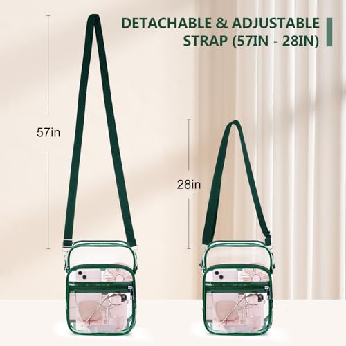 Image of Blvornl Clear Crossbody Bag with Adjustable Shoulder Strap, Stadium Approved PVC Purse Bag, Messenger Bag