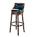 Feixunfan - Sgabello da bar in legno, stile vintage, con schienale basso, in pelle, per interni, cucina, bar, cucina, sgabello alto (colore: blu, dimensioni: 55 cm)