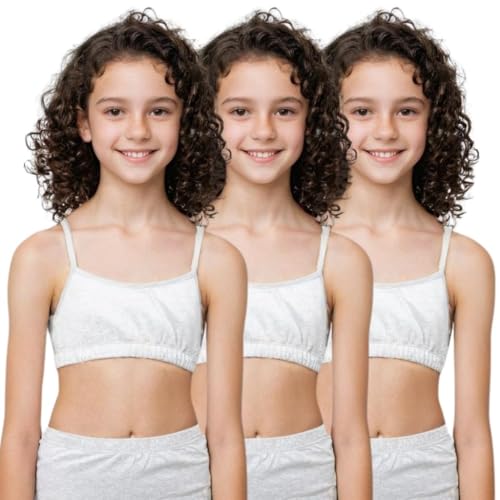 Image of ADIRA | Beginners Bra for Girls 13-14 Years | Flat Padding for Nipple Coverage | Comfortable Strecthy Cotton | Comfy-Breathable Beginners Bra & Super Soft Material | Pack of 3