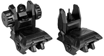 TPO Flip up Backup Polymer Sight Front and Rear Sight 20mm Rail (Black)