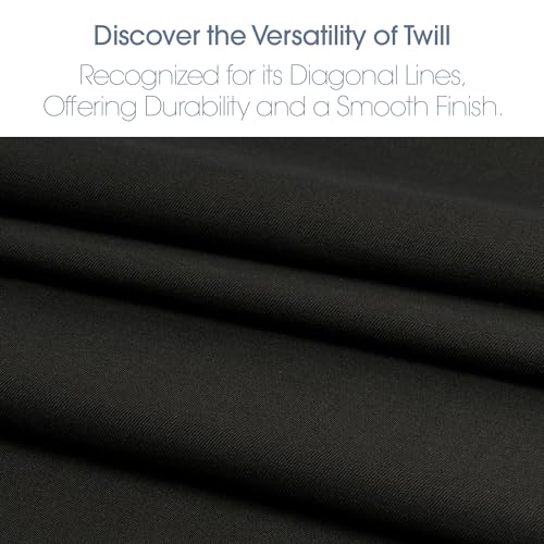 Premium Black Poly Cotton Twill Fabric – 1 Yard, 60" Wide – Durable 65% Polyester 35% Cotton Ideal for Clothing, Upholstery, and Crafts 9 Premium Black Poly Cotton Twill Fabric – 1 Yard, 60" Wide – Durable 65% Polyester 35% Cotton Ideal for Clothing, Upholstery, and Crafts - Image 8