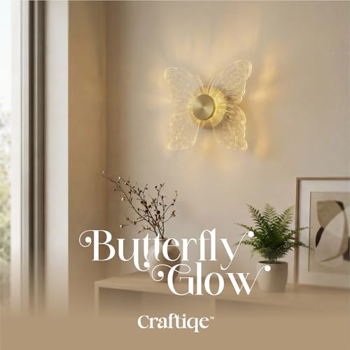 Image of Butterfly Glow Acrylic LED Wall Light | Decorative Butterfly Wall Lamp with 3 Colour Modes (Warm, Neutral & Cool White) | Premium Ambient Lighting for Home Interiors