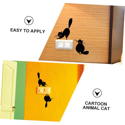 Pegatinas autoadhesivas de gato negro sin residuos para pared 4