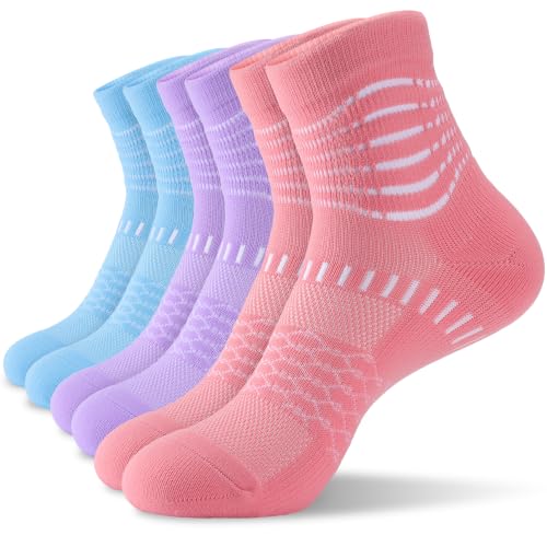 Image of IRAMY Ankle Compression Socks for Women Men Plantar Fasciitis Relief 3 /5 Pairs Cushioned Athletic Running Socks